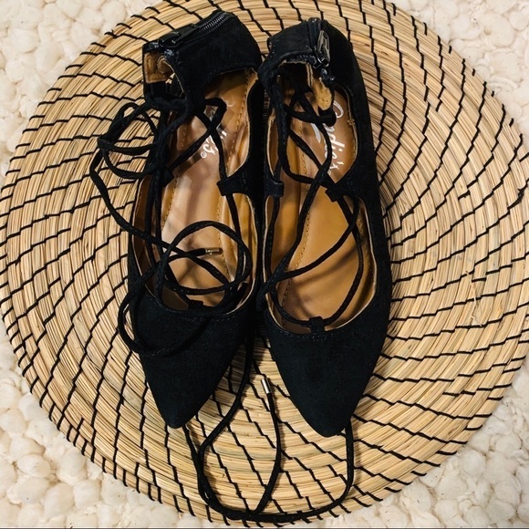 Candies Kraizin Black Lace Up Pointed Toe 6 - Picture 3 of 8